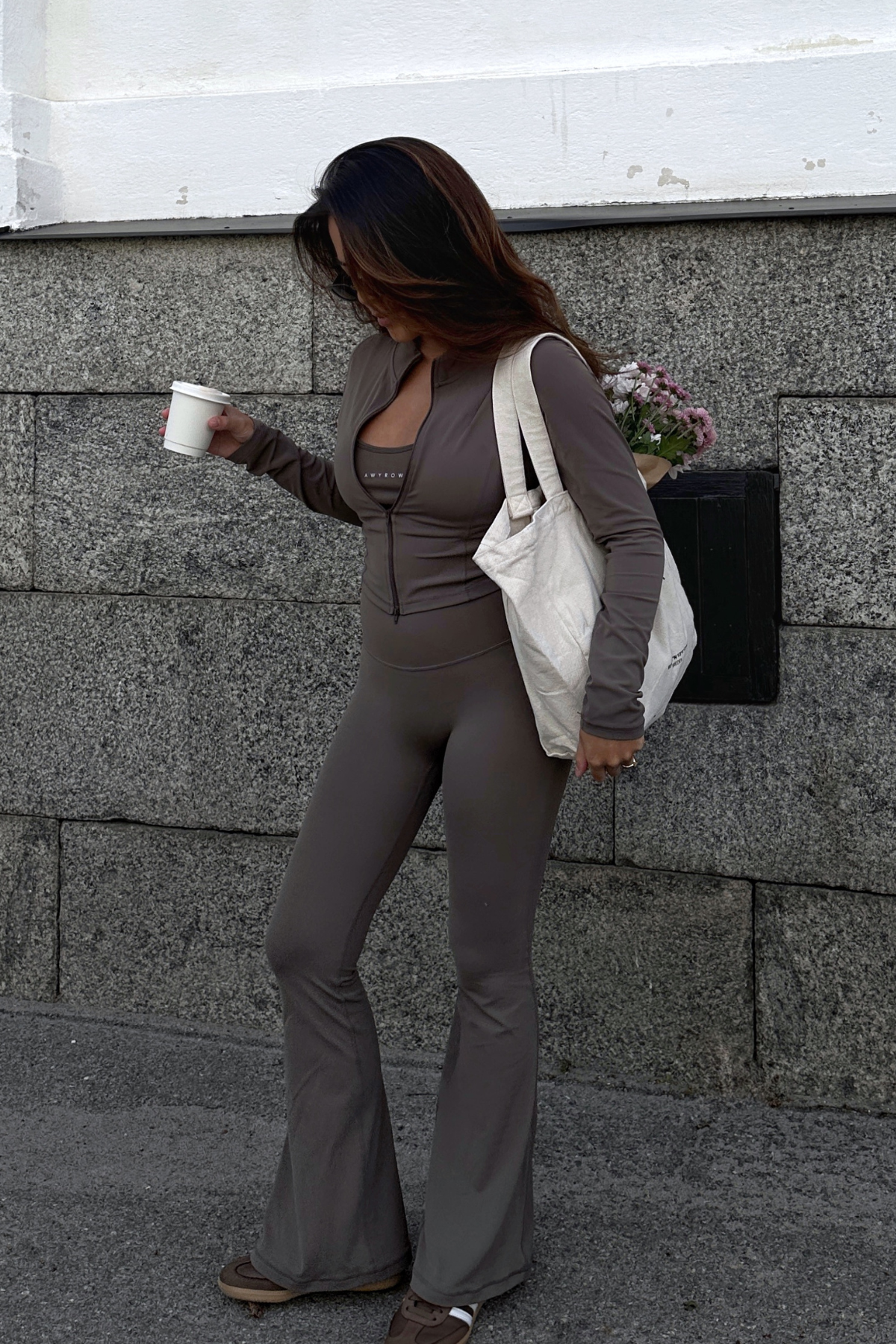 アパルトモン Wool Zip Leggings レギンス ジップ 茶 アクティブ コール ドリームブレンド 7/8タイツ / ACTIV COLL